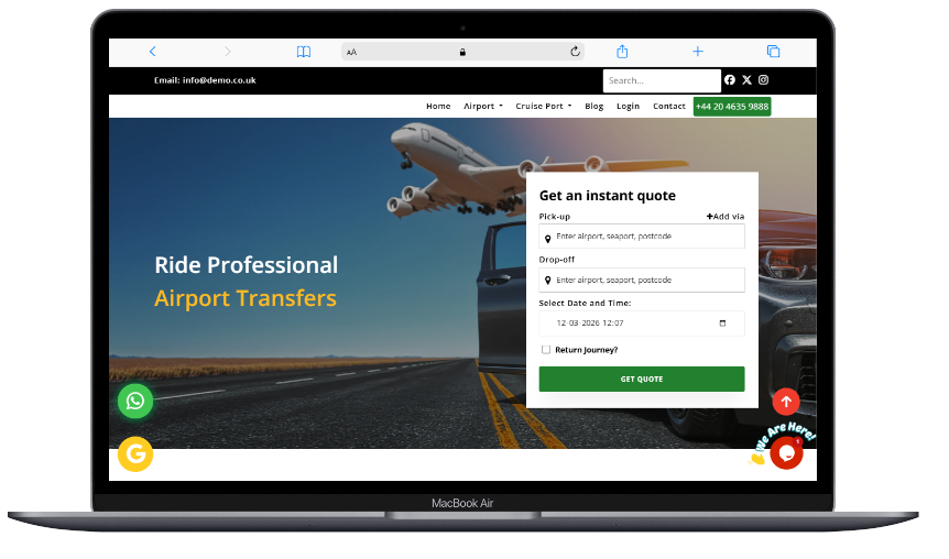 Taxi Booking Website Dashboard